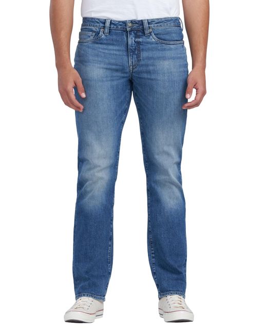 Buffalo David Bitton Blue Relaxed Straight Leg Driven Jean With Stretch Fabric for men