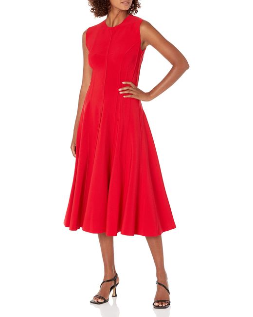 Norma Kamali Red Womens Sleeveless Grace Cocktail Dress