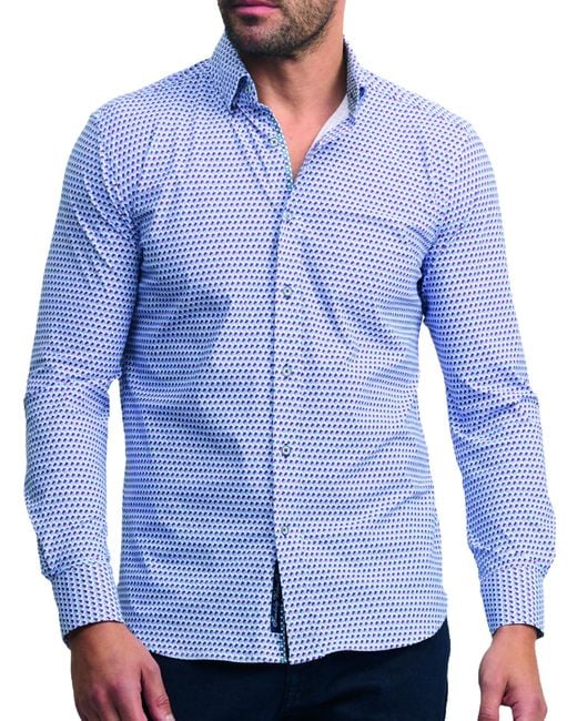 Robert Graham Blue 's Marion Long-sleeve Button-down Shirt for men