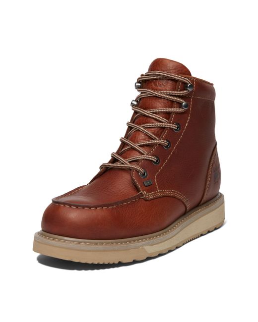 Timberland Brown Barstow 6 Inch Soft Toe Industrial Wedge Work Boot for men