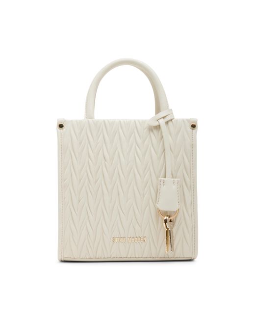 Steve Madden Natural Larry Matelasse Mini Box Tote