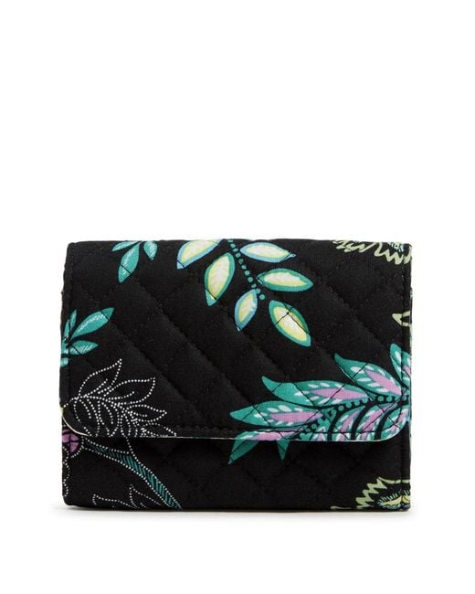 Vera Bradley Riley Compact Wallet With Rfid Protection in Black Lyst