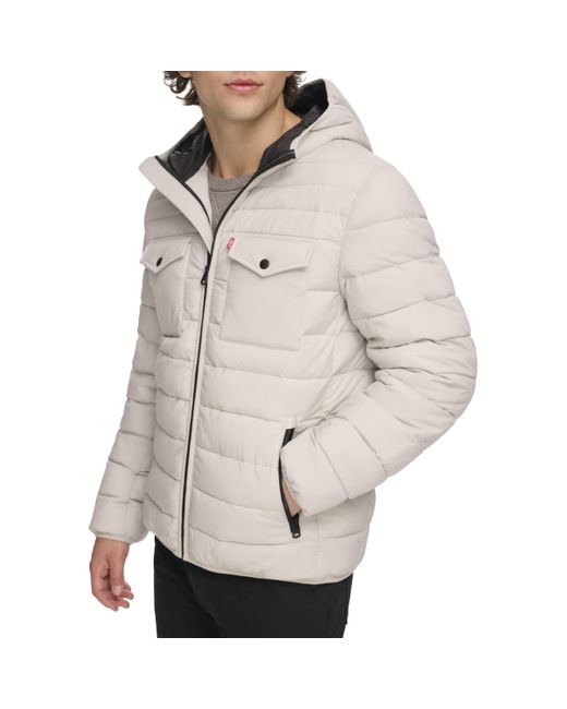 Levi's Gray 2-pocket Stretch Quilted Puffer for men