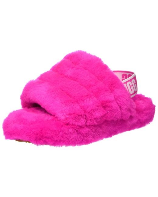 Ugg Pink Fluff Yeah Sheepskin Slingback Slippers