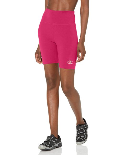 Red champion online biker shorts