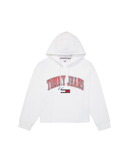 Tommy Hilfiger White Adaptive Adaptive Hoodie Sweatshirt With Extended Zipper Pull