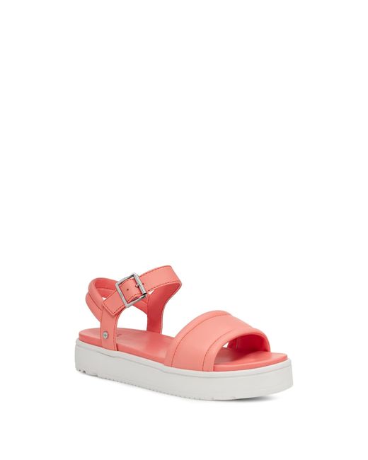 UGG Leather Zayne Ankle Strap Sandal in Pink - Lyst