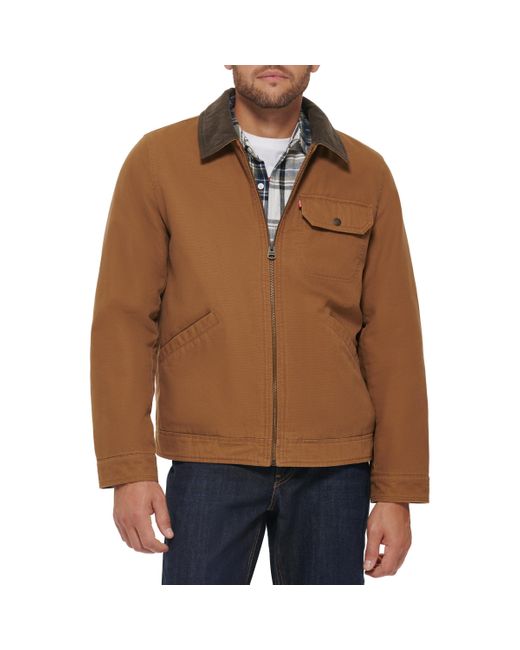 Levi's Brown 4-pocket Depot Jacket With Corduroy Collar for men