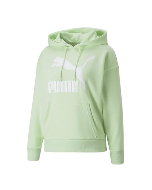 PUMA Essentials Logo Fleece Hoodie Hooded Sweatshirt in Pistachio (Green) |  Lyst