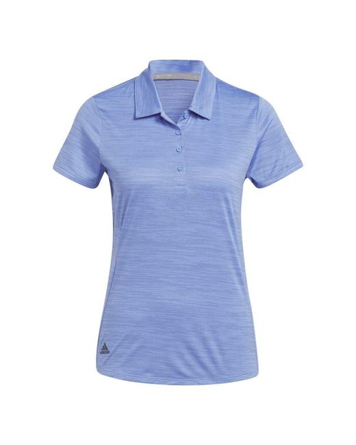 Adidas Blue Golf Standard S Spacedye Short Sleeve Polo Shirt
