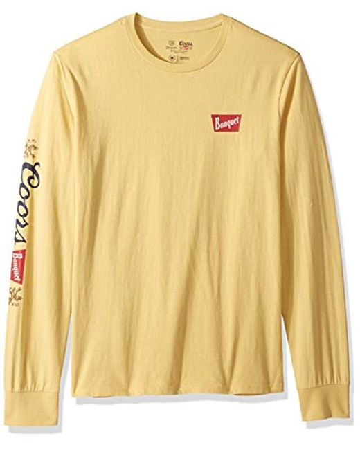 Brixton Yellow Coors Primary Long Sleeve Premium Tee Shirt for men
