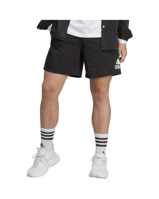 Adidas Black Essentials Logo Shorts for men