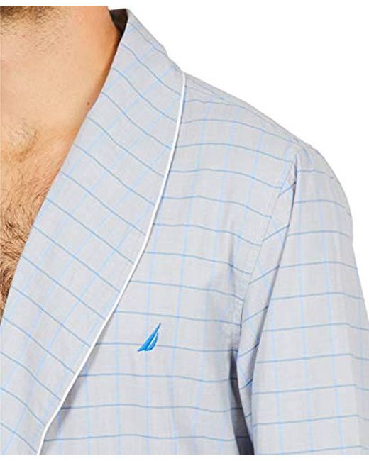 nautica men's long sleeve lightweight cotton woven robe