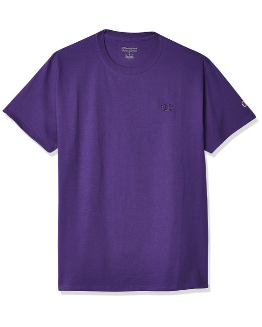 Champion Purple Mens Classic Jersey Tee Shirt for men
