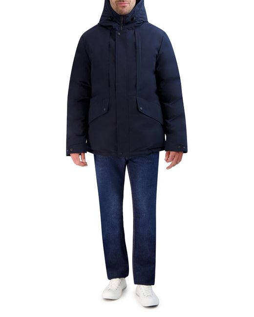 Cole Haan Blue Hooded Puffer Jacket for men