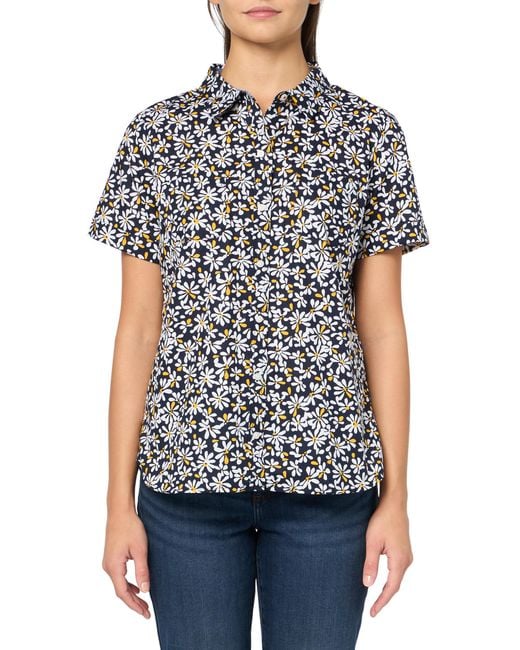 Nautica Black Button Front Short Sleeve Camp Shirt