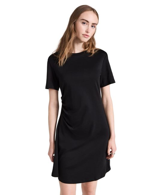 Theory Side Drape Dress in Black | Lyst