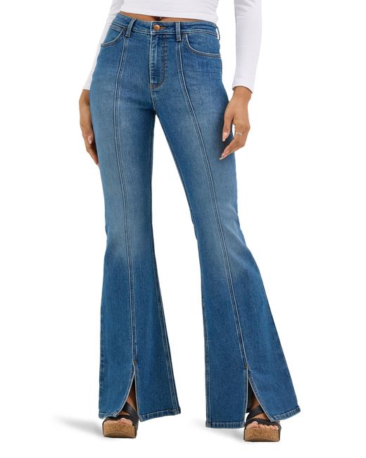 Wrangler Blue High Waist Fierce Flare Jeans