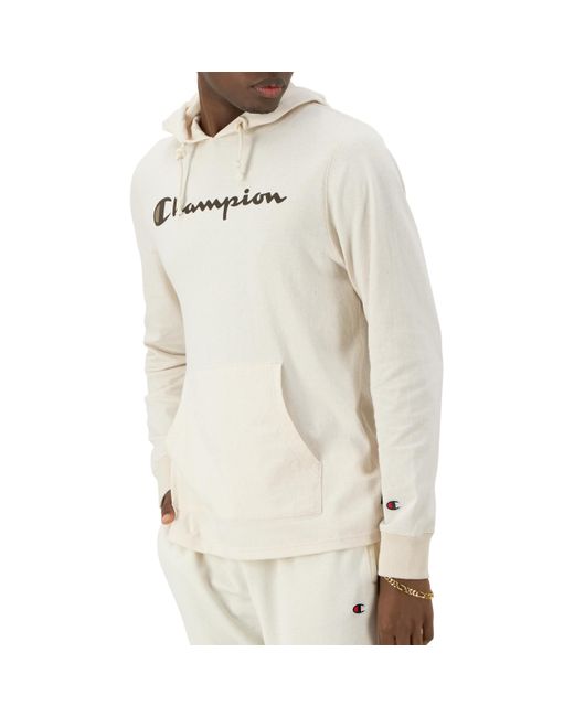 Champion , Midweight, Soft And Comfortable T-shirt Hoodie For , Natural Script, Large for men