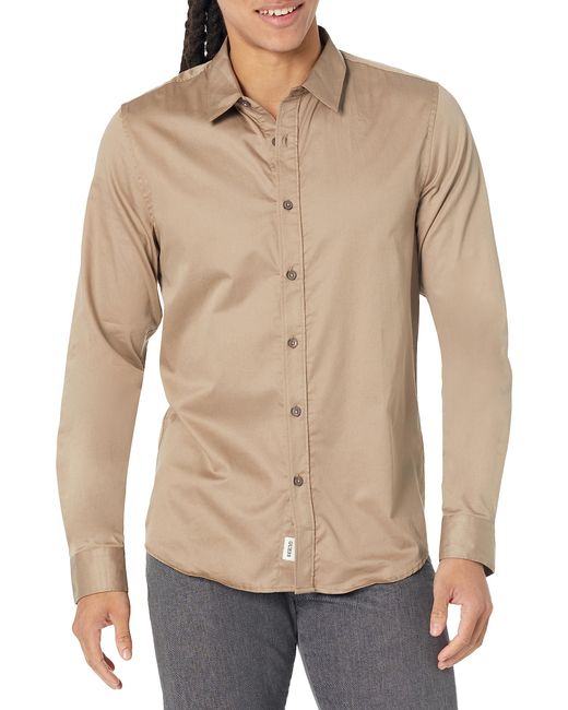 Guess Natural Long Sleeve Luxe Stretch Shirt for men