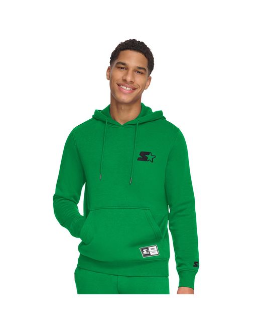Starter Green Embroidered Jersey Lined Hoodie for men