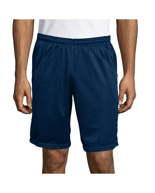 Hanes Blue Sport Mesh Pocket Short for men