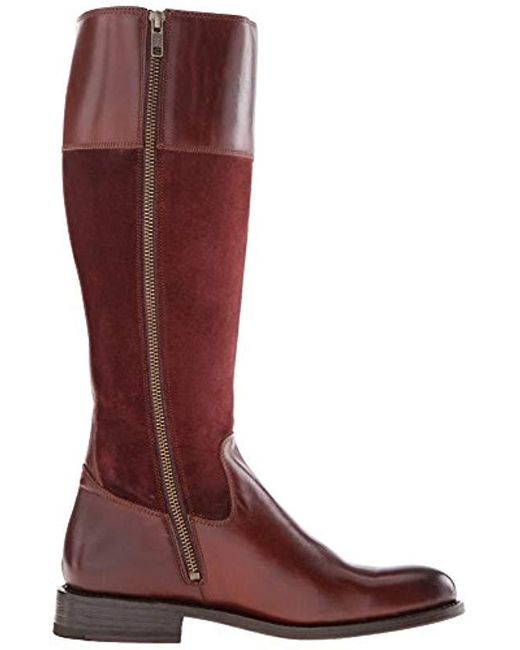 frye jayden button tall leather & suede boot
