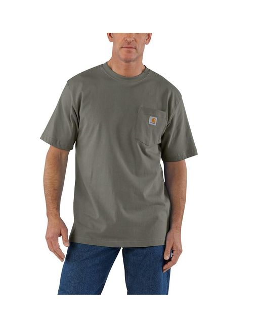 Carhartt Gray Loose Fit Heavyweight Short-sleeve Pocket T-shirt for men