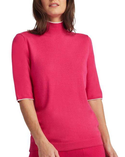 Ellen Tracy Red Mock Neck Sweater
