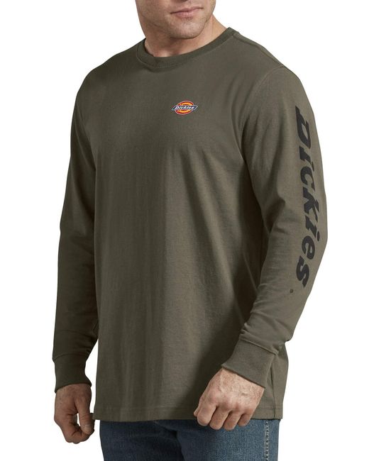 Dickies Gray Long-sleeve Graphic T-shirt for men