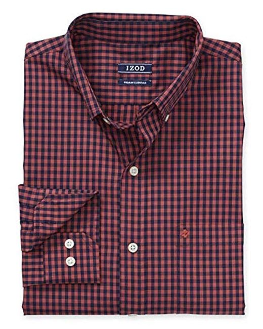 Izod Heritage Long Sleeve Button Down Tartan Shirt in Red for Men ...