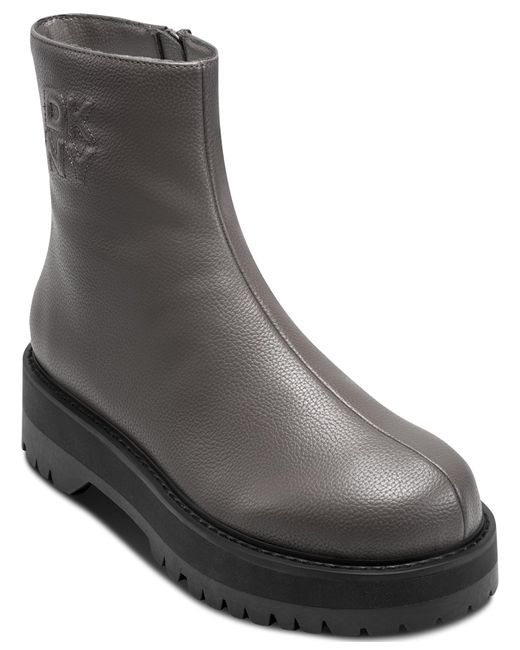 DKNY Black Binyamin Lug Sole Chelsea Boot With Side Zipper Fashion