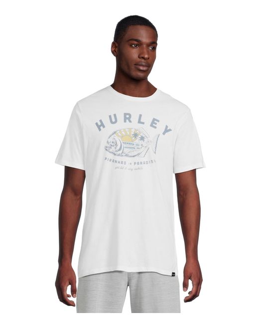 Hurley White Piranhas Short Sleeve for men