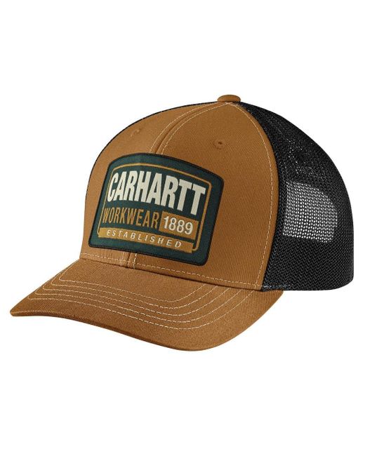 Carhartt Green Canvas Mesh-back Workwear Patch Cap for men