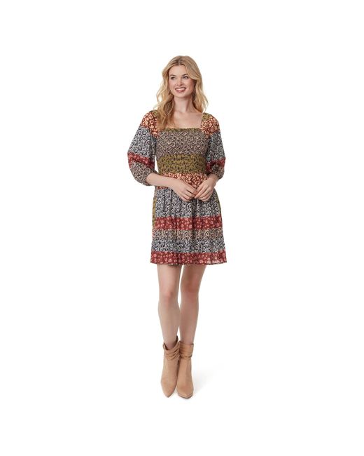 Jessica Simpson Multicolor Aldan Smocked Knee Length Dress