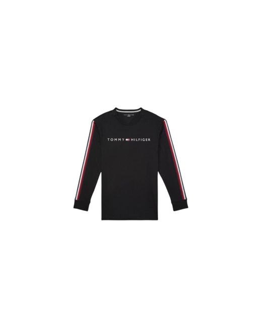 Tommy Hilfiger Black Adaptive Long Sleeve T Shirt With Magnetic -buttons At Shoulders for men