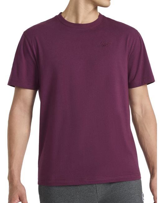 Reebok Purple 's Embroidery Crewneck T-shirt for men