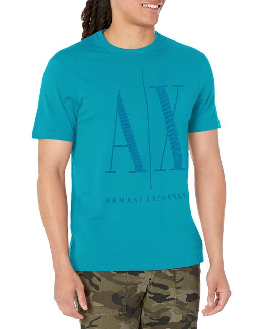 Emporio Armani Blue A|x Armani Exchange Mens Short Sleeve Tonal Icon Logo T-shirt T Shirt for men