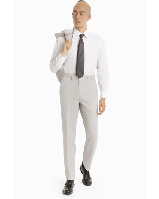 Calvin Klein Men's Blue Slim Fit Suit Separates Pants For Light Gray 3430 Calvin Klein Men's Blue Slim Fit Suit Separates Pants For Light Gray 3430