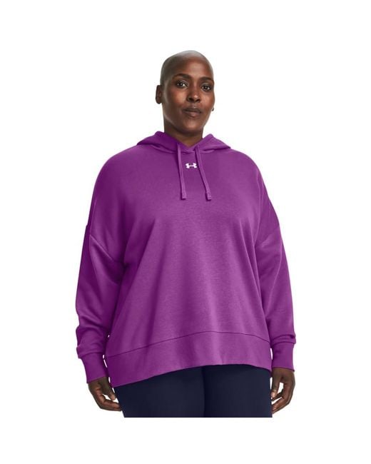 Under Armour Purple Rival Fleece Oversized Hoodie