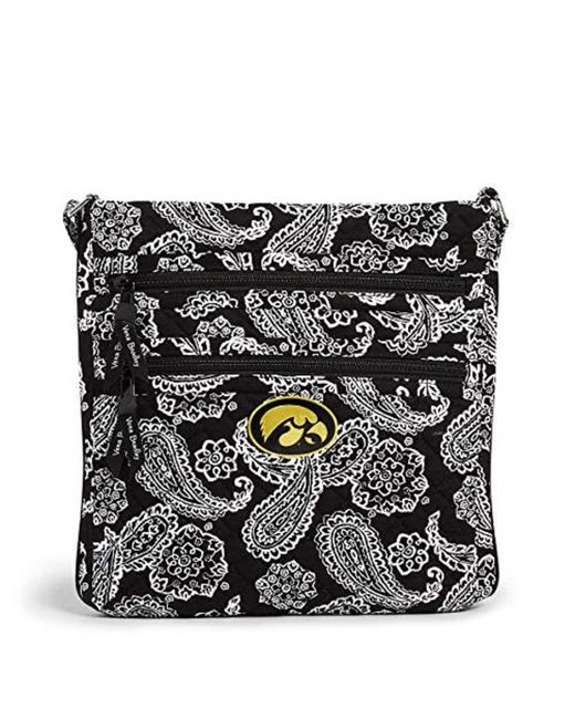 Vera Bradley Cotton Unisex Adult Collegiate Triple Zip Hipster in Black