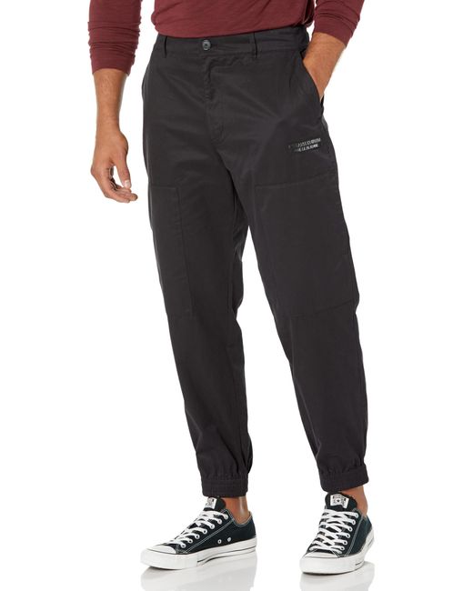 Emporio Armani Armani Exchange Limited Edition We Beat As One Twill Cargo Jogger Pant,black for men