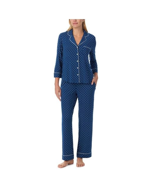 Kate Spade Blue Long Pant Pj Set