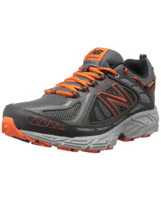 New Balance 510 V2 Trail Running Shoe in Grey/Orange (Black) | Lyst