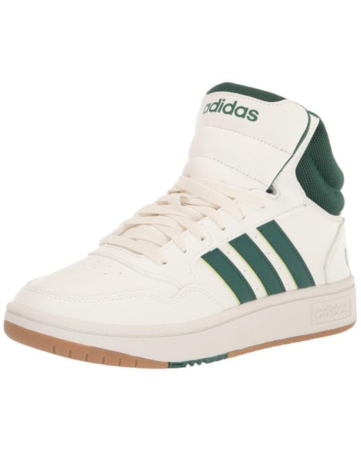 Adidas White Hoops 3.0 Mid Basketball Shoes Sneaker for men
