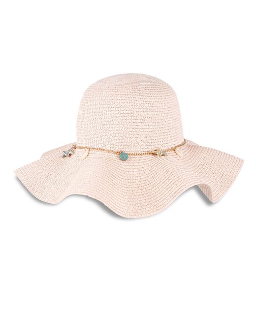 Jessica Simpson Pink Wide Brim Straw Hat