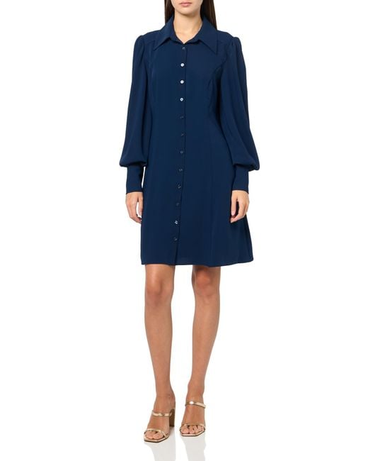Trina Turk Blue A Line Shirt Dress