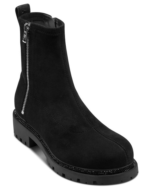 DKNY Black Roscoe Lug Sole Chelsea Boot With Side Zipper Fashion