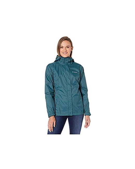 Columbia Blue Arcadia Ii Waterproof Breathable Jacket With Packable Hood