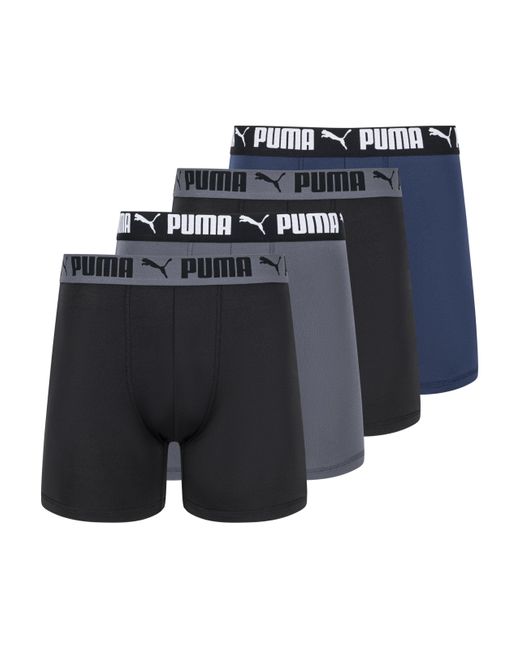 PUMA Blue 4 Pack Active Stretch Boxer Briefs for men